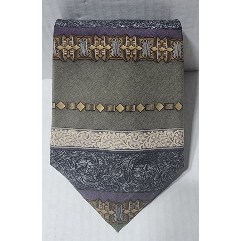Mezzano 100% Silk Men's Abstract Necktie Length 57"X4"